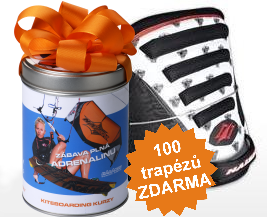 2-denní SNOWKITING KURZ NA SNĚHU v dárkové plechovce + trapéz v ceně 3000,- Kč zdarma